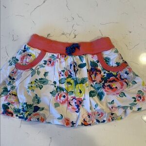 Mini Boden . Floral Kids Skort with Pink Waistband